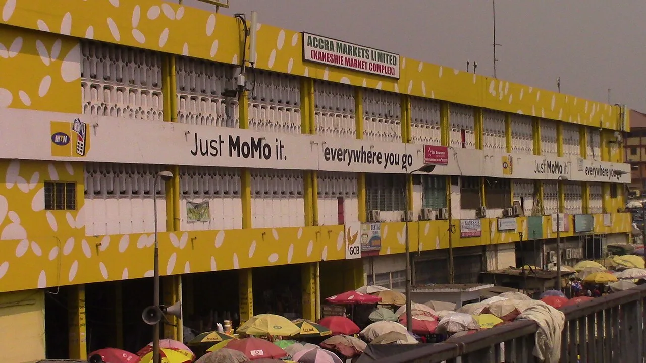 A market complex in Kaneshie in Accra